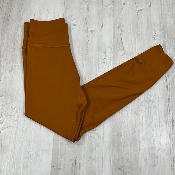 Nike Dri Fit One Luxe Orange Burnt Sunrise Full Length 7/8 Leggings XS - Picture 1 of 10